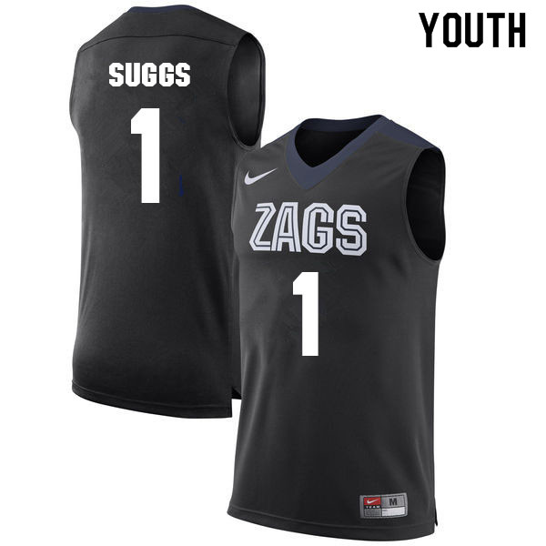 Youth #1 Jalen Suggs Gonzaga Bulldogs College Basketball Jerseys Sale-Black